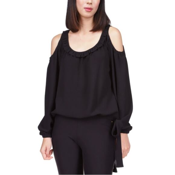 MICHAEL Michael Kors Cold-Shoulder Tie Top. Size XS - Picture 1 of 1